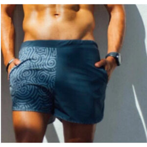 The Bitten Elephant Men's Nico Swim Shorts Pull-On Elastic Waist Size S